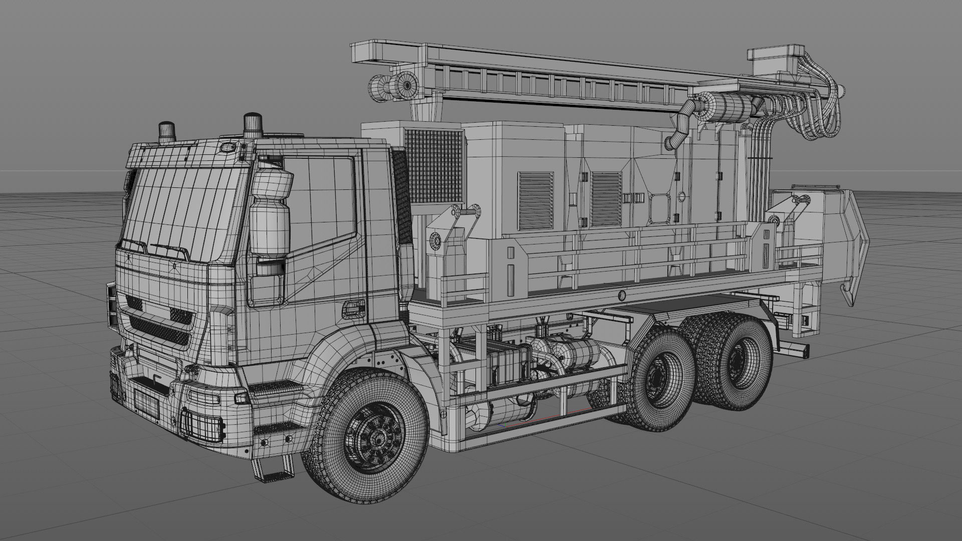Projects_CharityWater_process_Drilling_Rig_model_01_C4Dviewport